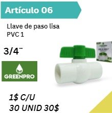 Llave de paso lisa PVC 3/4''