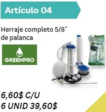 Herraje completo 5/8'' de palanca